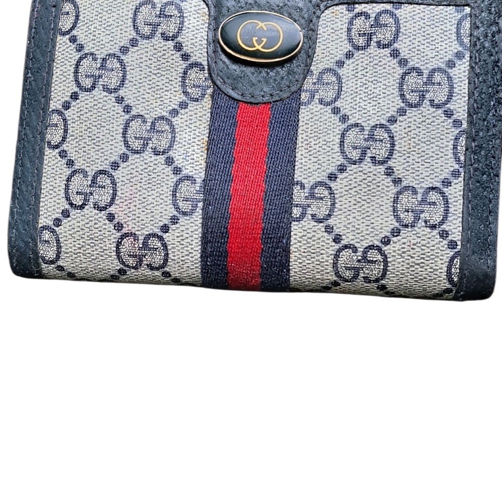 EC Vintage Gucci Monogram Wallet with Red and Blue Stripe - Picture 2 of 14